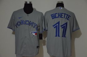 Wholesale Cheap Men\'s Toronto Blue Jays #11 Bo Bichette Grey Stitched MLB Cool Base Nike Jersey
