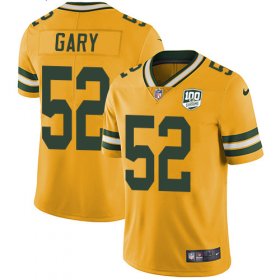 Wholesale Cheap Nike Packers #52 Rashan Gary Yellow Men\'s 100th Season Stitched NFL Limited Rush Jersey