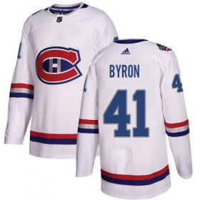 Wholesale Cheap Adidas Canadiens #41 Paul Byron White Authentic 2017 100 Classic Stitched NHL Jersey