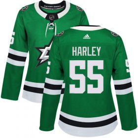 Cheap Adidas Stars #55 Thomas Harley Green Home Authentic Women\'s Stitched NHL Jersey