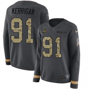 Wholesale Cheap Nike Redskins #91 Ryan Kerrigan Anthracite Salute to Service Women's Stitched NFL Limited Therma Long Sleeve Jersey