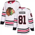 Wholesale Cheap Adidas Blackhawks #81 Marian Hossa White Road Authentic Stitched NHL Jersey