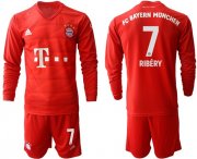 Wholesale Cheap Bayern Munchen #7 Ribery Home Long Sleeves Soccer Club Jersey