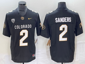 Men\'s Colorado Buffaloes #2 Shedeur Sanders Black 2023 F.U.S.E. Stitched Football Jersey