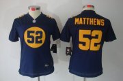 Wholesale Cheap Nike Packers #52 Clay Matthews Navy Blue Alternate Women's Stitched NFL Limited Jersey