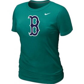Wholesale Cheap Women\'s MLB Boston Red Sox Heathered Nike Blended T-Shirt Light Green