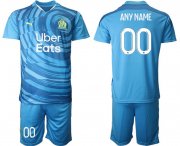 Wholesale Cheap Men 2020-2021 club Olympique de Marseille away customized blue Soccer Jerseys