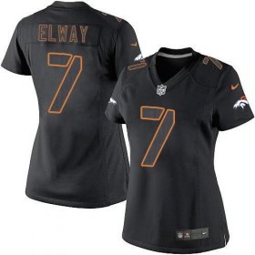 Wholesale Cheap Nike Broncos #7 John Elway Black Impact Women\'s Stitched NFL Limited Jersey
