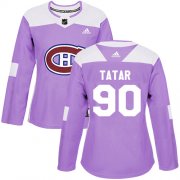 Wholesale Cheap Adidas Canadiens #90 Tomas Tatar Purple Authentic Fights Cancer Women's Stitched NHL Jersey