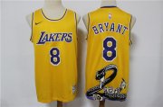 Wholesale Cheap Lakers 8 Kobe Bryant Yellow Nike Swingman Fashion Jersey