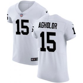 Wholesale Cheap Nike Raiders #15 Nelson Agholor White Men\'s Stitched NFL New Elite Jersey