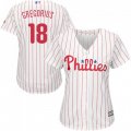 Wholesale Cheap Phillies #18 Didi Gregorius White(Red Strip) Home Women's Stitched MLB Jersey