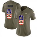 Wholesale Cheap Nike Buccaneers #8 Bradley Pinion Olive/USA Flag Women's Stitched NFL Limited 2017 Salute To Service Jersey