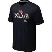 Wholesale Cheap Men's San Francisco 49ers Super Bowl XLVII On Our Way T-Shirt Black