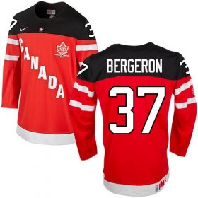 Wholesale Cheap Olympic CA. #37 Patrice Bergeron Red 100th Anniversary Stitched NHL Jersey