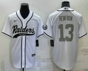 Wholesale Men's Las Vegas Raiders #13 Hunter Renfrow White Stitched MLB Cool Base Nike Baseball Jersey