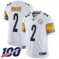 Wholesale Cheap Nike Steelers #2 Mason Rudolph White Men's Stitched NFL 100th Season Vapor Limited Jersey