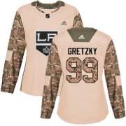 Wholesale Cheap Adidas Kings #99 Wayne Gretzky Camo Authentic 2017 Veterans Day Women's Stitched NHL Jersey