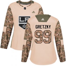 Wholesale Cheap Adidas Kings #99 Wayne Gretzky Camo Authentic 2017 Veterans Day Women\'s Stitched NHL Jersey
