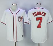 Wholesale Cheap Nationals #7 Trea Turner White New Cool Base Stitched MLB Jersey