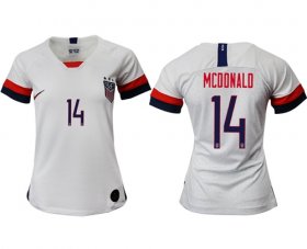 Wholesale Cheap Women\'s USA #14 Mcdonald Home Soccer Country Jersey