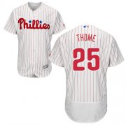 Wholesale Cheap Phillies #25 Jim Thome White(Red Strip) Flexbase Authentic Collection Stitched MLB Jersey