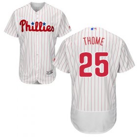 Wholesale Cheap Phillies #25 Jim Thome White(Red Strip) Flexbase Authentic Collection Stitched MLB Jersey
