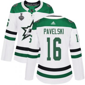Cheap Adidas Stars #16 Joe Pavelski White Road Authentic Women\'s 2020 Stanley Cup Final Stitched NHL Jersey