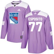 Wholesale Cheap Adidas Rangers #77 Phil Esposito Purple Authentic Fights Cancer Stitched NHL Jersey