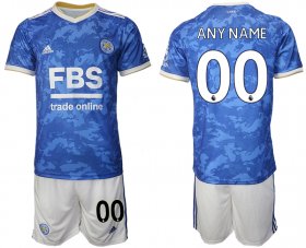 Wholesale Cheap Men 2021-2022 Club Leicester City home blue customized Adidas Soccer Jersey