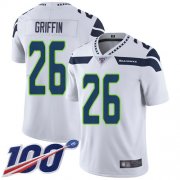 Wholesale Cheap Nike Seahawks #26 Shaquem Griffin White Men's Stitched NFL 100th Season Vapor Limited Jersey