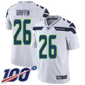 Wholesale Cheap Nike Seahawks #26 Shaquem Griffin White Men\'s Stitched NFL 100th Season Vapor Limited Jersey