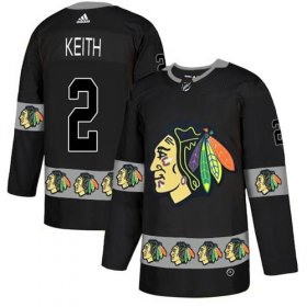 Wholesale Cheap Adidas Blackhawks #2 Duncan Keith Black Authentic Team Logo Fashion Stitched NHL Jersey