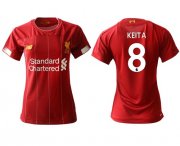 Wholesale Cheap Women's Liverpool #8 Keita Red Home Soccer Club Jersey