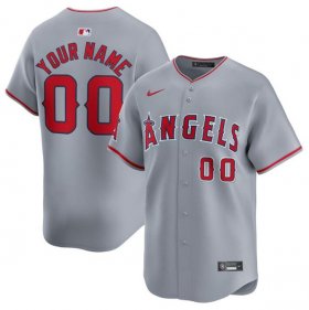 Cheap Men\'s Los Angeles Angels Active Player Custom Gray Away Limited Baseball Stitched Jersey