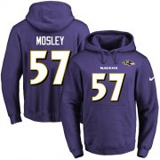 Wholesale Cheap Nike Ravens #57 C.J. Mosley Purple Name & Number Pullover NFL Hoodie