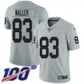 Wholesale Cheap Nike Raiders #83 Darren Waller Silver Men's Stitched NFL Limited Inverted Legend 100th Season Jersey