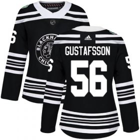 Wholesale Cheap Adidas Blackhawks #56 Erik Gustafsson Black Authentic 2019 Winter Classic Women\'s Stitched NHL Jersey