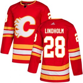 Wholesale Cheap Adidas Flames #28 Elias Lindholm Red Alternate Authentic Stitched Youth NHL Jersey