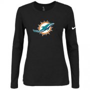 Wholesale Cheap Women's Nike Miami Dolphins Of The City Long Sleeve Tri-Blend NFL T-Shirt Black