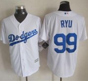 Wholesale Cheap Dodgers #99 Hyun-Jin Ryu White New Cool Base Stitched MLB Jersey
