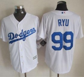 Wholesale Cheap Dodgers #99 Hyun-Jin Ryu White New Cool Base Stitched MLB Jersey