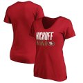 Wholesale Cheap San Francisco 49ers Fanatics Branded Women's Kickoff 2020 V-Neck T-Shirt Scarlet