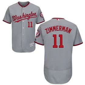 Wholesale Cheap Nationals #11 Ryan Zimmerman Grey Flexbase Authentic Collection Stitched MLB Jersey