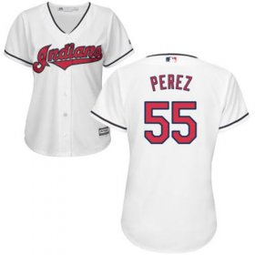 Wholesale Cheap Indians #55 Roberto Perez White Women\'s Home Stitched MLB Jersey