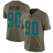 Wholesale Cheap Nike Jaguars #90 Taven Bryan Olive Men's Stitched NFL Limited 2017 Salute To Service Jersey
