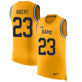 Wholesale Cheap Nike Rams #23 Cam Akers Gold Men\'s Stitched NFL Limited Rush Tank Top Jersey