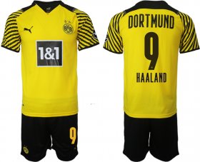 Wholesale Cheap Men 2021-2022 Club Borussia Dortmund home 9 yellow Soccer Jersey