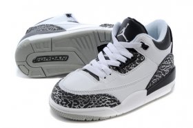 Wholesale Cheap Air Jordan 3 Kids Wolf Grey White/Black