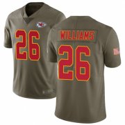 Wholesale Cheap Nike Chiefs #26 Damien Williams Olive Men's Stitched NFL Limited 2017 Salute To Service Jersey